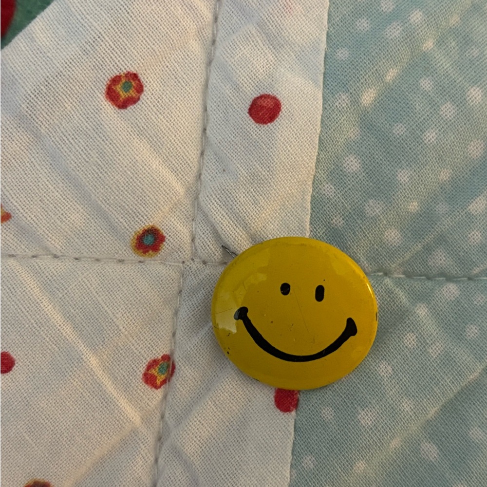 Vintage Yellow Smiley Face Button